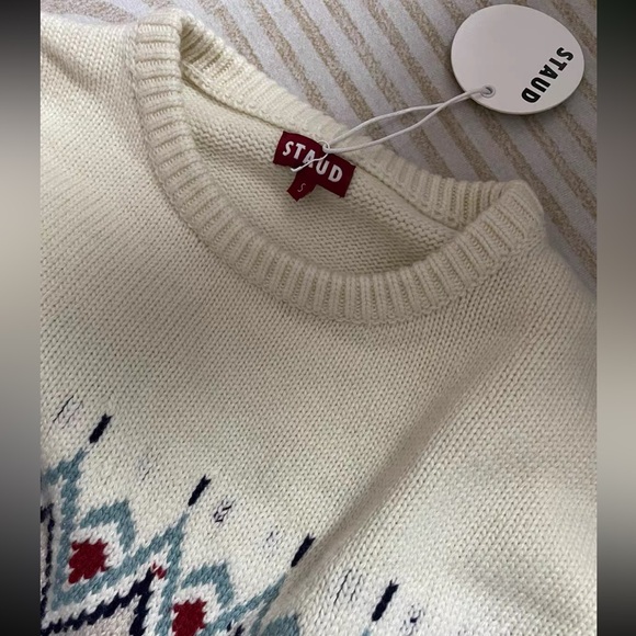 NWT STAUD Moritz Sweater - Oatmeal Multi Fairisle - Picture 5 of 7